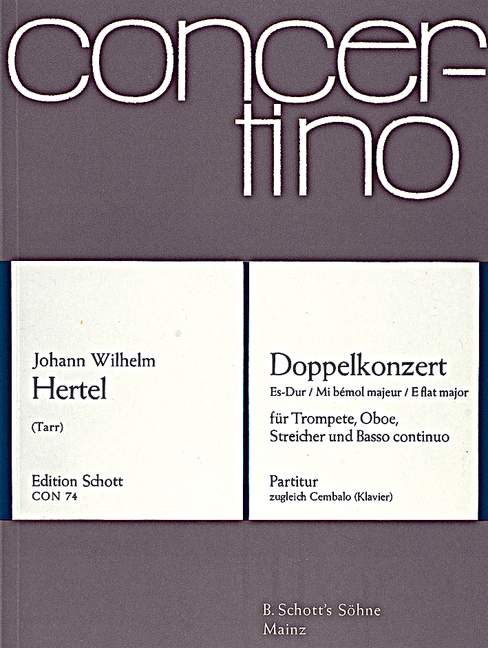 Doppelkonzert Es-Dur  für Trompete, Oboe, Streicher und Basso continuo  Partitur - = Cembalo, Klavier
