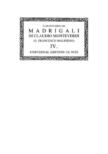 IL QVARTO LIBRO DE MADRIGALI A&nbsp;&nbsp;CINQUE VOCI         PARTITUR (IT)&nbsp;&nbsp;OPERE