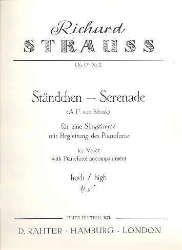 Ständchen op.17,2 F-Dur&nbsp;&nbsp;für Singstimme und Klavier (dt)&nbsp;&nbsp;