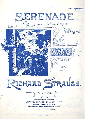 Ständchen op.17,2 E-Dur&nbsp;&nbsp;für Singstimme und Klavier (dt)&nbsp;&nbsp;