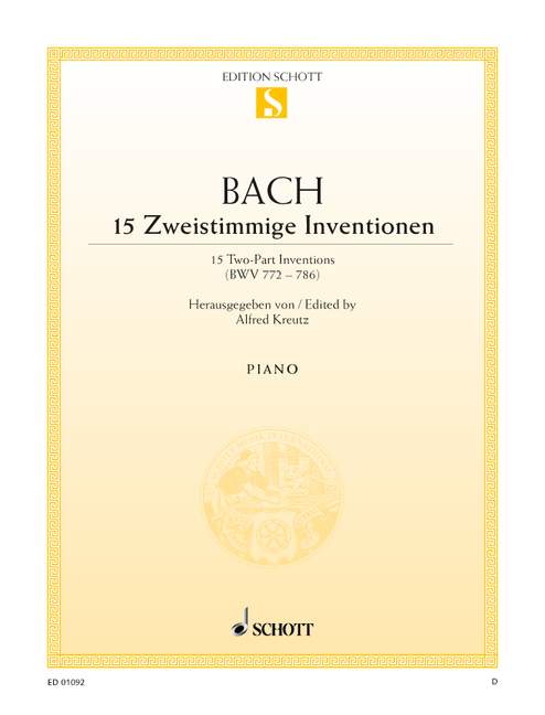 15 Zweistimmige Inventionen BWV772-786  für Klavier  
