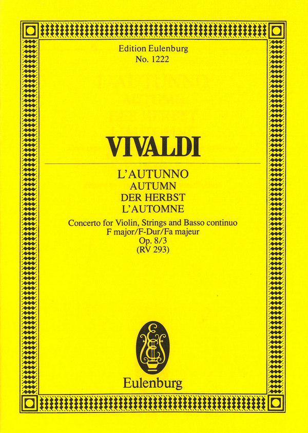 Konzert F-Dur op.8,3&nbsp;&nbsp;für Violine, Streicher und Bc&nbsp;&nbsp;Studienpartitur