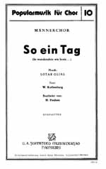 So ein Tag für Männerchor  Partitur  