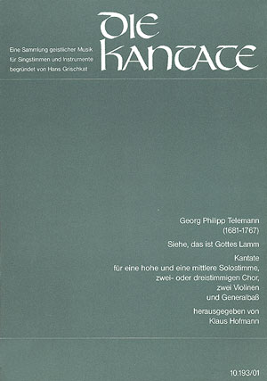 Siehe das ist Gottes Lamm&nbsp;&nbsp;für Soli, gem Chor, 2 Violinen und Bc&nbsp;&nbsp;Partitur