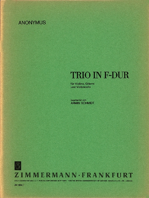 Trio F-Dur&nbsp;&nbsp;für Violine, Gitarre und Violoncello&nbsp;&nbsp;