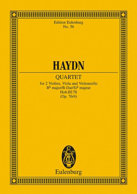 Streichquartett B-Dur op.76,4 Hob.III:76&nbsp;&nbsp;für Streichquartett&nbsp;&nbsp;Studienpartitur
