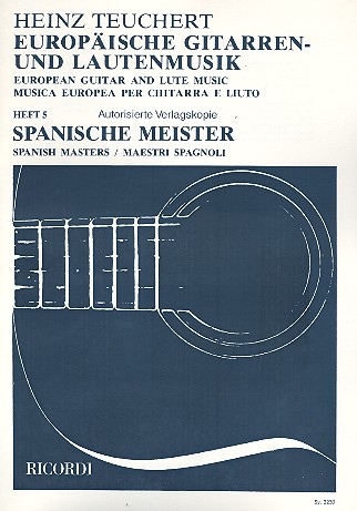 Europäische Gitarren- und Lautenmusik Band 5 - Spanische Meister&nbsp;&nbsp;für Gitarre&nbsp;&nbsp;