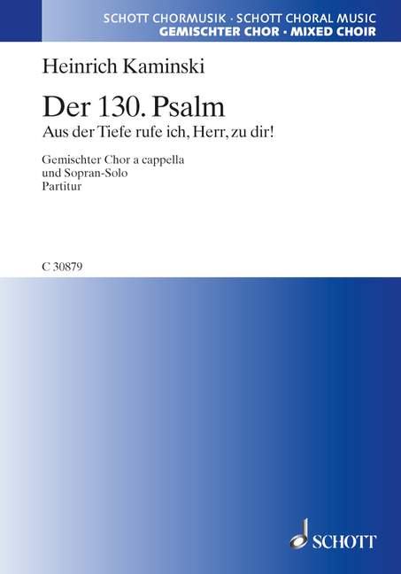 Aus der Tiefe rufe ich herr zu dir op.1a  für gem Chor a cappella  Partitur (dt)