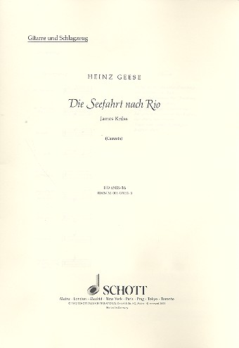 Die Seefahrt nach Rio&nbsp;&nbsp;für Sprecher, Kinderchor und Instrumente&nbsp;&nbsp;Gitarre/Schlagzeug
