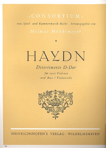 Divertimento D-Dur  für 2 Violinen und Bc  Partitur und Stimmen