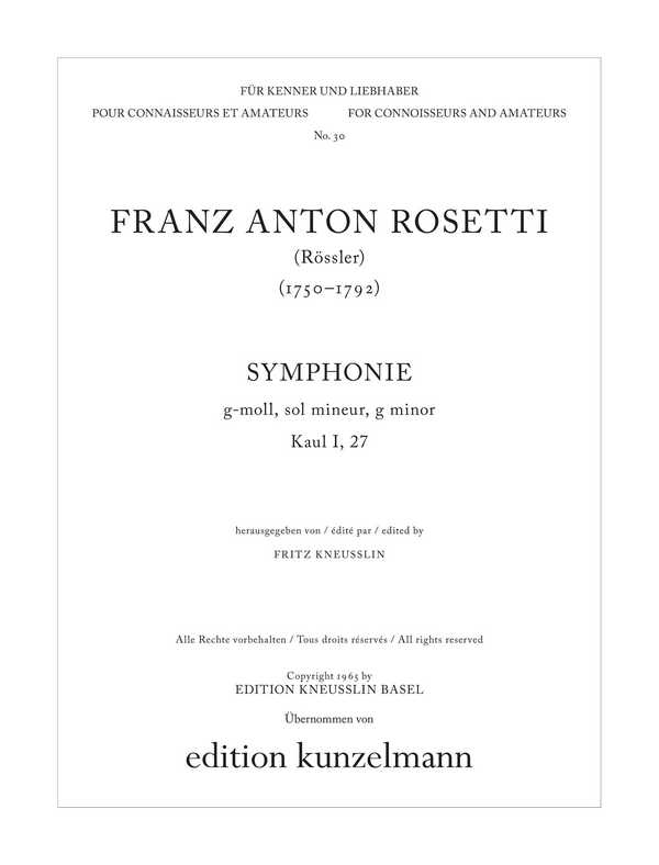 Sinfonie g-Moll  für Orchester  Partitur