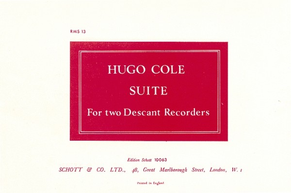 Suite  for 2 soprano recorders  score