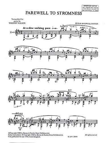 Farewell to Stromness.  für Gitarre  