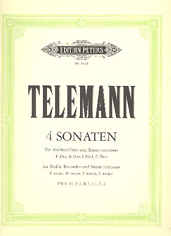 4 Sonaten&nbsp;&nbsp;für Altblockflöte und Bc&nbsp;&nbsp;