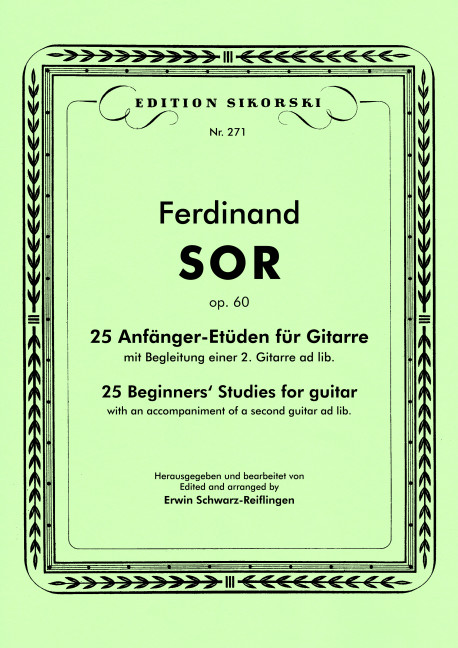 25 Anfänger-Etüden op.60  für Gitarre  