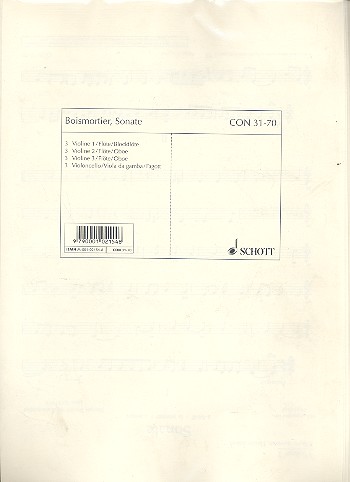 Sonata a-Moll op. 34/6  für 3 Melodie-Instrumente (Flöten, Violinen, Oboen) oder Streichorches  Stimmensatz - 3 Violinen/Flöten/Blockflöten I, 3 Violinen/Flöten/Oboen