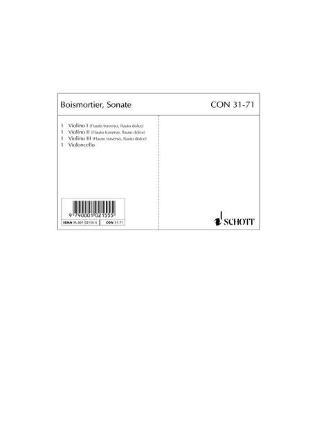 Sonata a-Moll op. 34/6  für 3 Melodie-Instrumente (Flöten, Violinen, Oboen) oder Streichorches  Stimmensatz - Violine/Flöte/Blockflöte I-III, Violoncello/Viola da gam