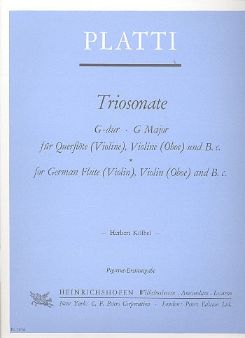 Triosonate G-Dur  für Flöte (Violine), Violine (Oboe) und Bc  