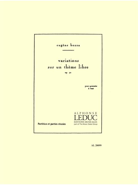 Variations sur un theme libre op.42&nbsp;&nbsp;pour flute, hautbois, clarinette, basson et cor&nbsp;&nbsp;partition