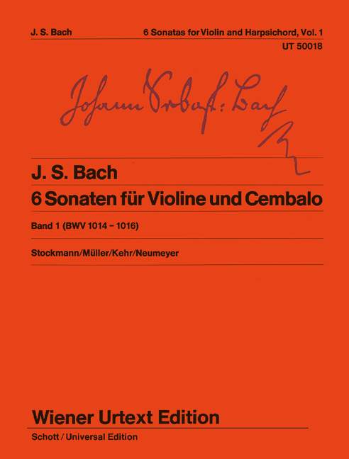 6 Sonaten Band 1 (Nr.1-3) BWV1014-1016&nbsp;&nbsp;für Violine und Cembalo&nbsp;&nbsp;