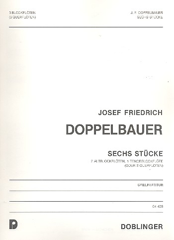 6 Stücke für 3 Blockflöten (AAT)  Spielpartitur  