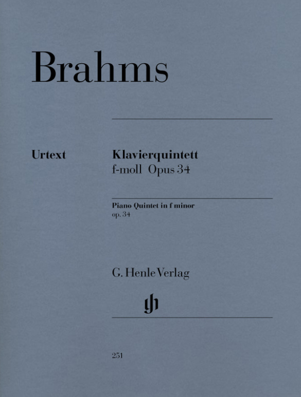 Quintett f-Moll op.34&nbsp;&nbsp;für 2 Violinen, Viola, Violoncello und Klavier&nbsp;&nbsp;