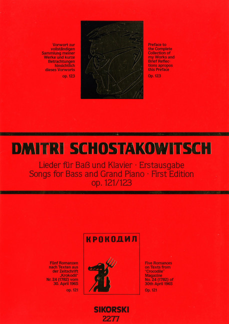 Lieder op.121 und 123 für Bass und Klavier  (kyr/dt)  