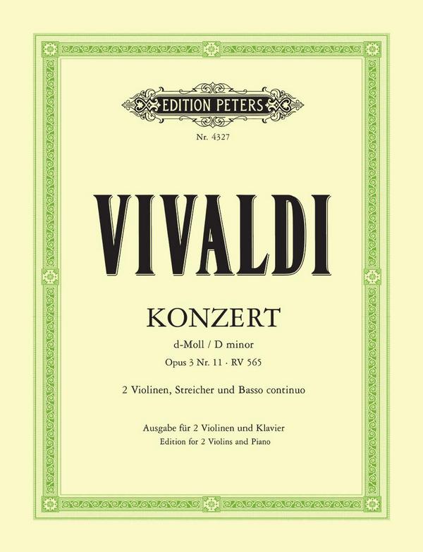 Concerto grosso d-Moll op.3,11 RV565&nbsp;&nbsp;für 2 Violinen, Streicher und Bc&nbsp;&nbsp;2 Violinen und Bc