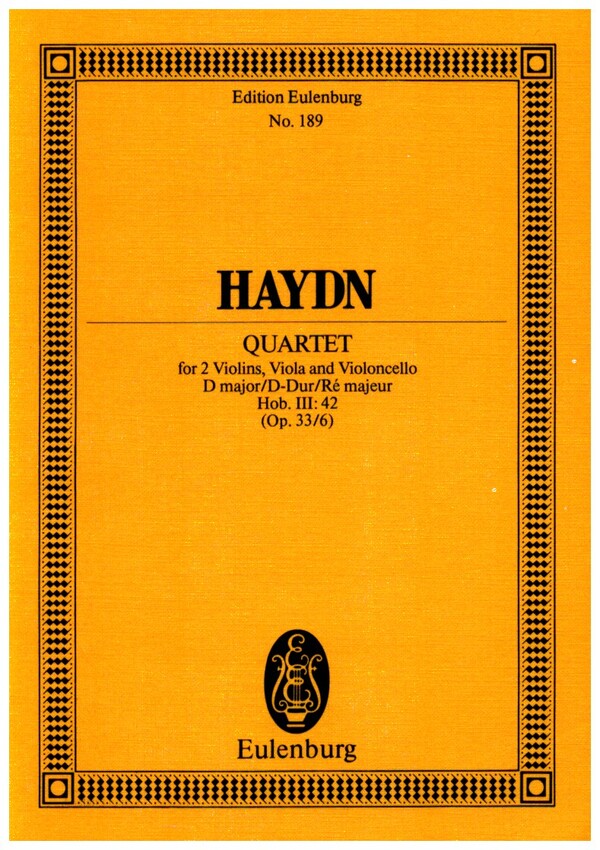 Streichquartett op.33,6 Hob.III:42&nbsp;&nbsp;für Streichquartett&nbsp;&nbsp;Studienpartitur