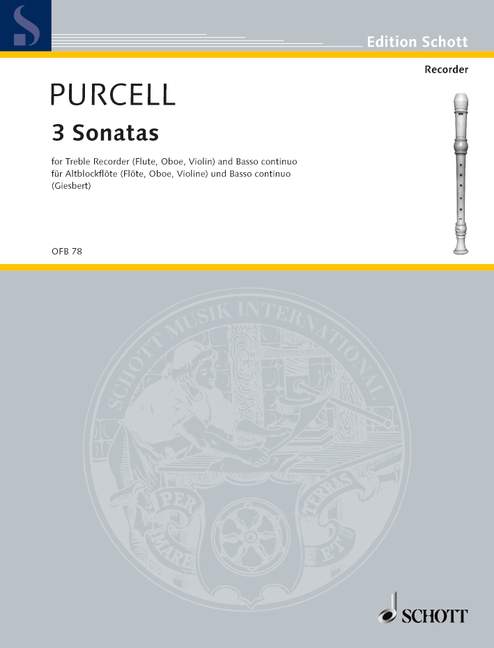Drei Sonaten&nbsp;&nbsp;für Alt-Blockflöte (Flöte, Oboe, Violine) und Basso continuo&nbsp;&nbsp;