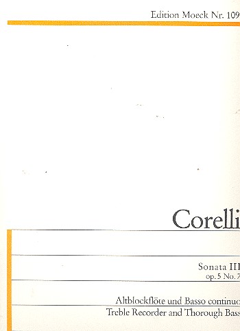 Sonate Nr.3 g-Moll op.5,7  für Altblockflöte und Klavier  
