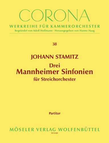 3 Mannheimer Sinfonien  für Streichorchester  Partitur