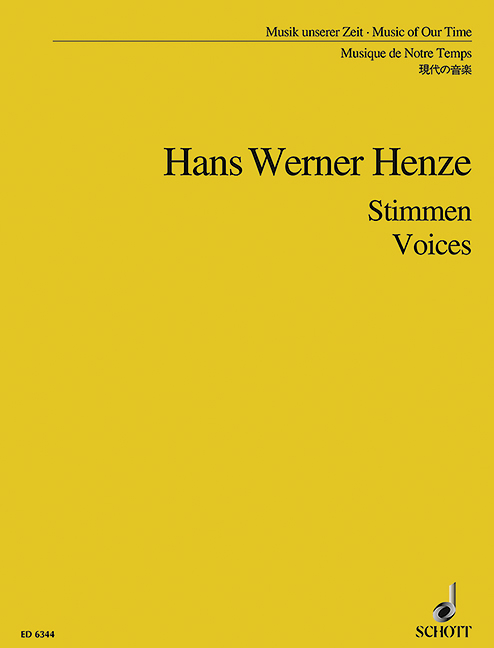 Voices - Stimmen&nbsp;&nbsp;für Mezzosopran, Tenor und Instrumentalgruppen (15 Spieler)&nbsp;&nbsp;Studienpartitur