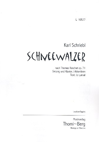 Schneewalzer op.71  für Gesang und Klavier (Akkordeon) (dt)  Partitur