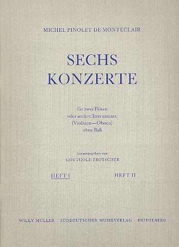 6 Konzerte für 2 Flöten ohne Bass  Spielpartitur  