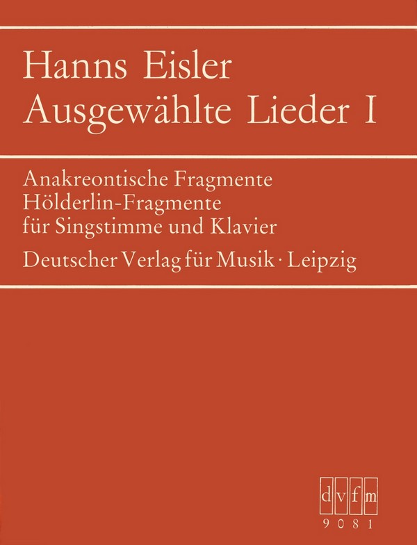 Hanns Eisler - Ausgewählte Lieder Band 1 für
