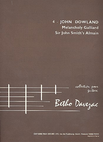 Melancholy galliard - Sir John Smith's Almain&nbsp;&nbsp;pour guitare&nbsp;&nbsp;