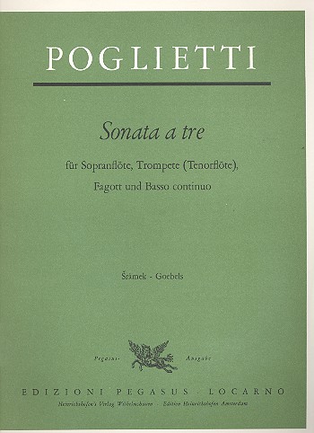 Sonata a tre für Sopranblockflöte,  Trompete, Fagott und Bc  