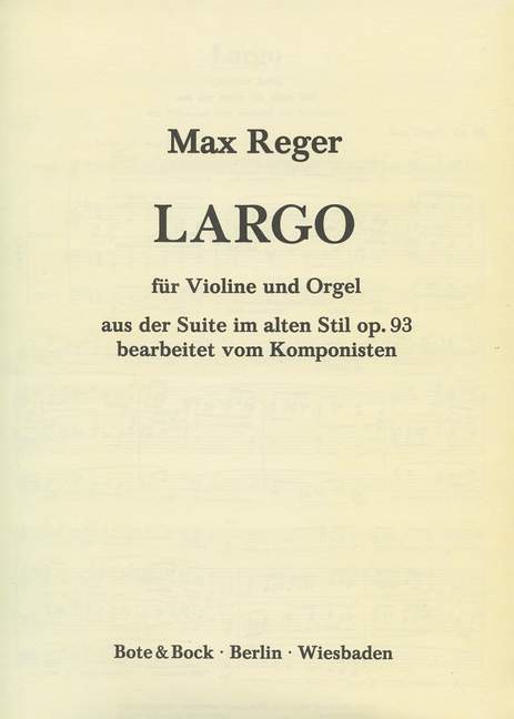 Largo&nbsp;&nbsp;für Violine und Orgel&nbsp;&nbsp;