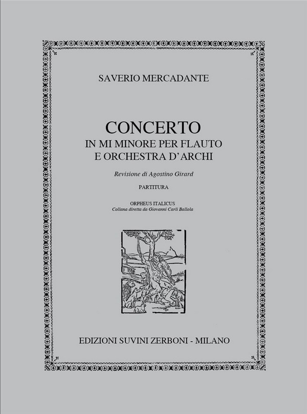 Concerto mi minore  per flauto e orchestra d'archi  partitura