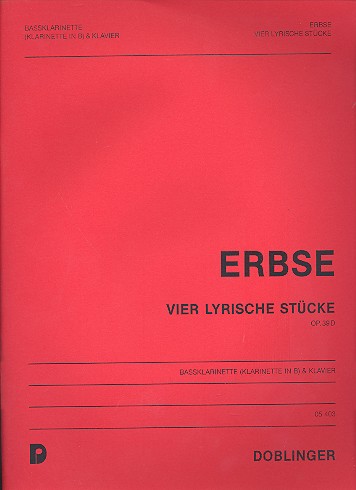 4 lyrische Stücke op.39d  für Bassklarinette und Klavier  