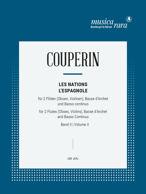 Les nations l'espagnole  für 2 Flöten, Violoncello und Bc  Partitur und Stimmen