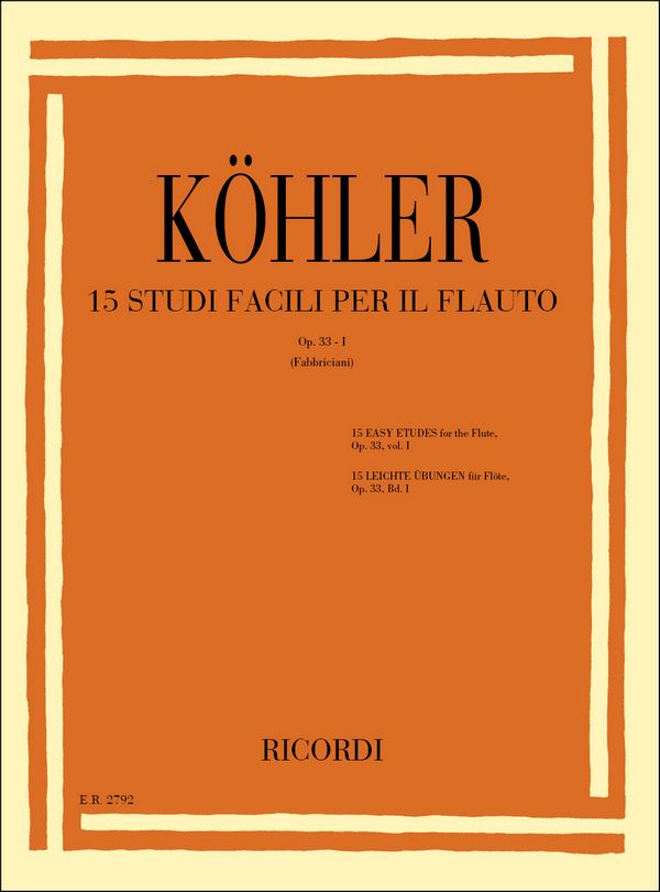 15 leichte Übungen op.33  Band 1 für Flöte (dt/it)  