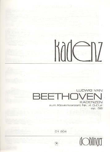 Kadenz zum Klavierkonzert G-Dur&nbsp;&nbsp;Nr.4 op.58&nbsp;&nbsp;Originalkadenz