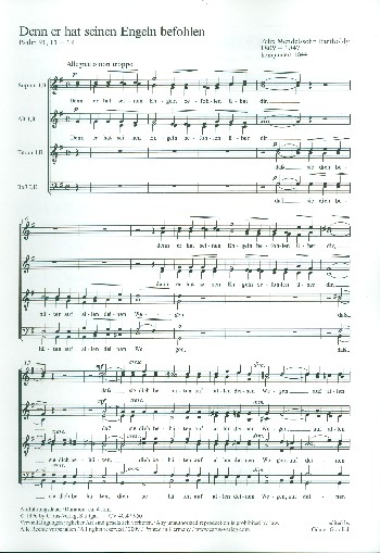 Denn er hat seinen Engeln befohlen&nbsp;&nbsp;Psalm 91 für 8-stg gem Chor&nbsp;&nbsp;Partitur (dt)