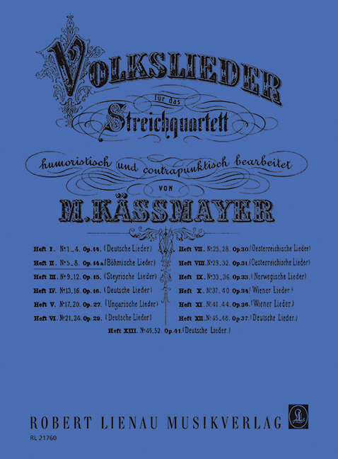 Volkslieder Band 2 - Böhmische Lieder&nbsp;&nbsp;für Streichquartett&nbsp;&nbsp;