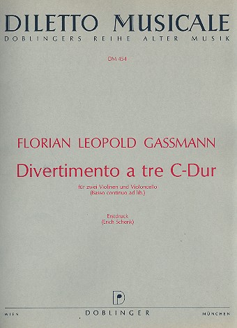 Divertimento a tre C-Dur für 2 Violinen  und Bc  Partitur und Stimmen