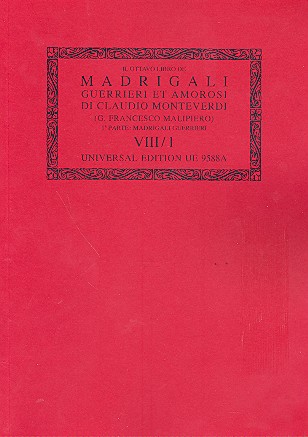Madrigali vol.8 - Canti guerrieri&nbsp;&nbsp;&nbsp;&nbsp;Partitur (it)