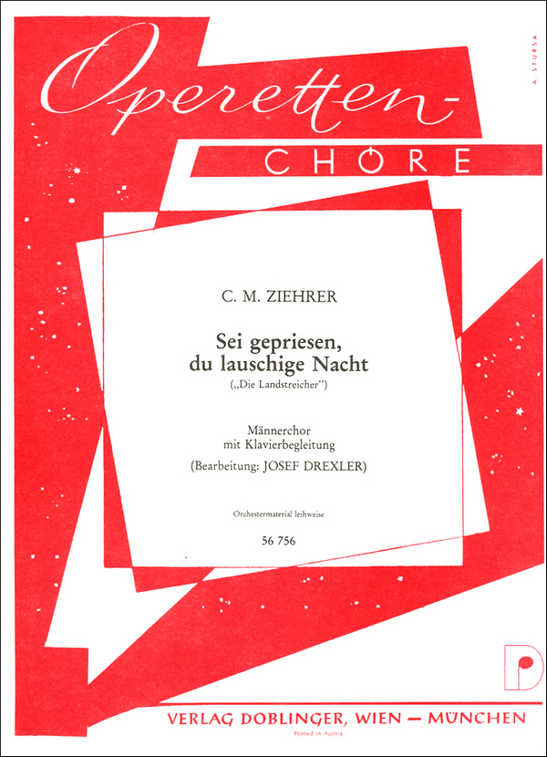 Sei gepriesen du lauschige Nacht&nbsp;&nbsp;für Männerchor und Klavier&nbsp;&nbsp;Klavierpartitur