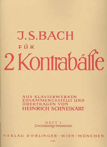 Bach für 2 Kontrabässe Band 1&nbsp;&nbsp;Zweistimmige Inventionen&nbsp;&nbsp;Partitur